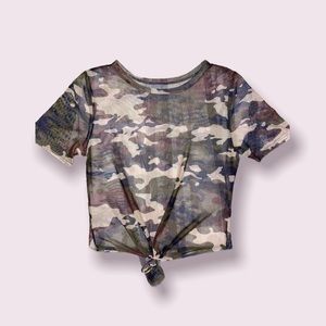 Mesh Cover-up Army Shirt | Size: S